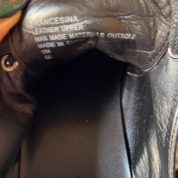 Aerosoles Black Leather Lug Sole Derby Oxford Shoes with Red Accent - Picture 2 of 7